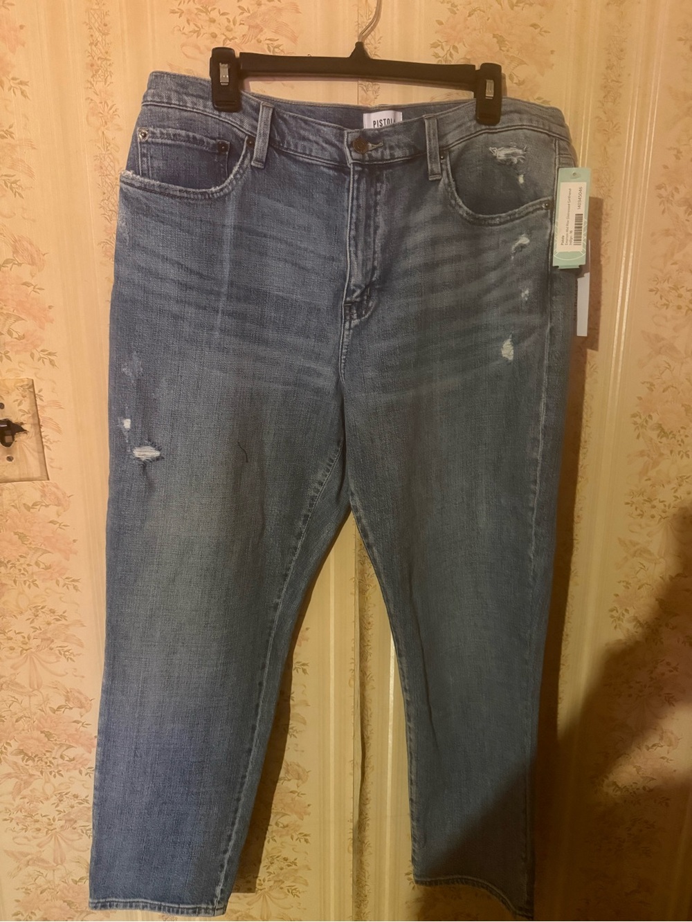pistola Light Blue Distressed Boyfriend Jeans